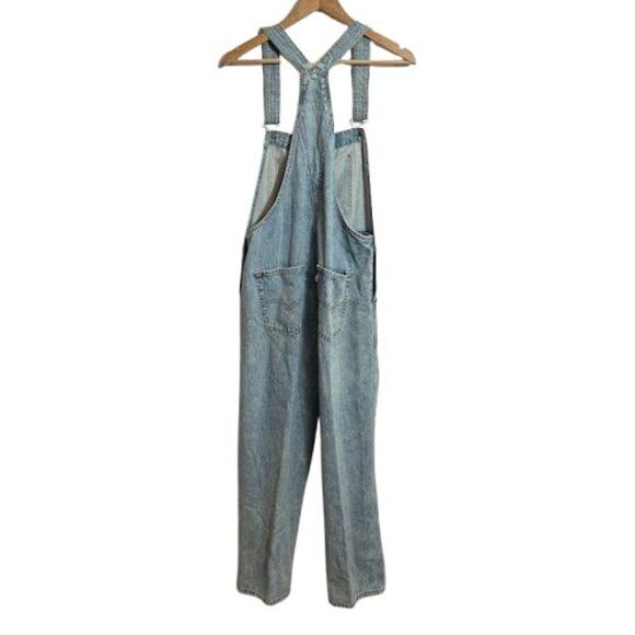Levi's Vintage Overalls Womens M Blue No Stone Unturned 100% Cotton Straight Leg - Picture 3 of 10